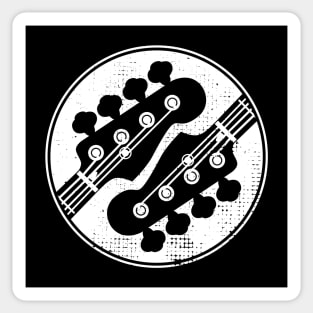 Bass Guitar Headstock Circle Dark Theme Sticker